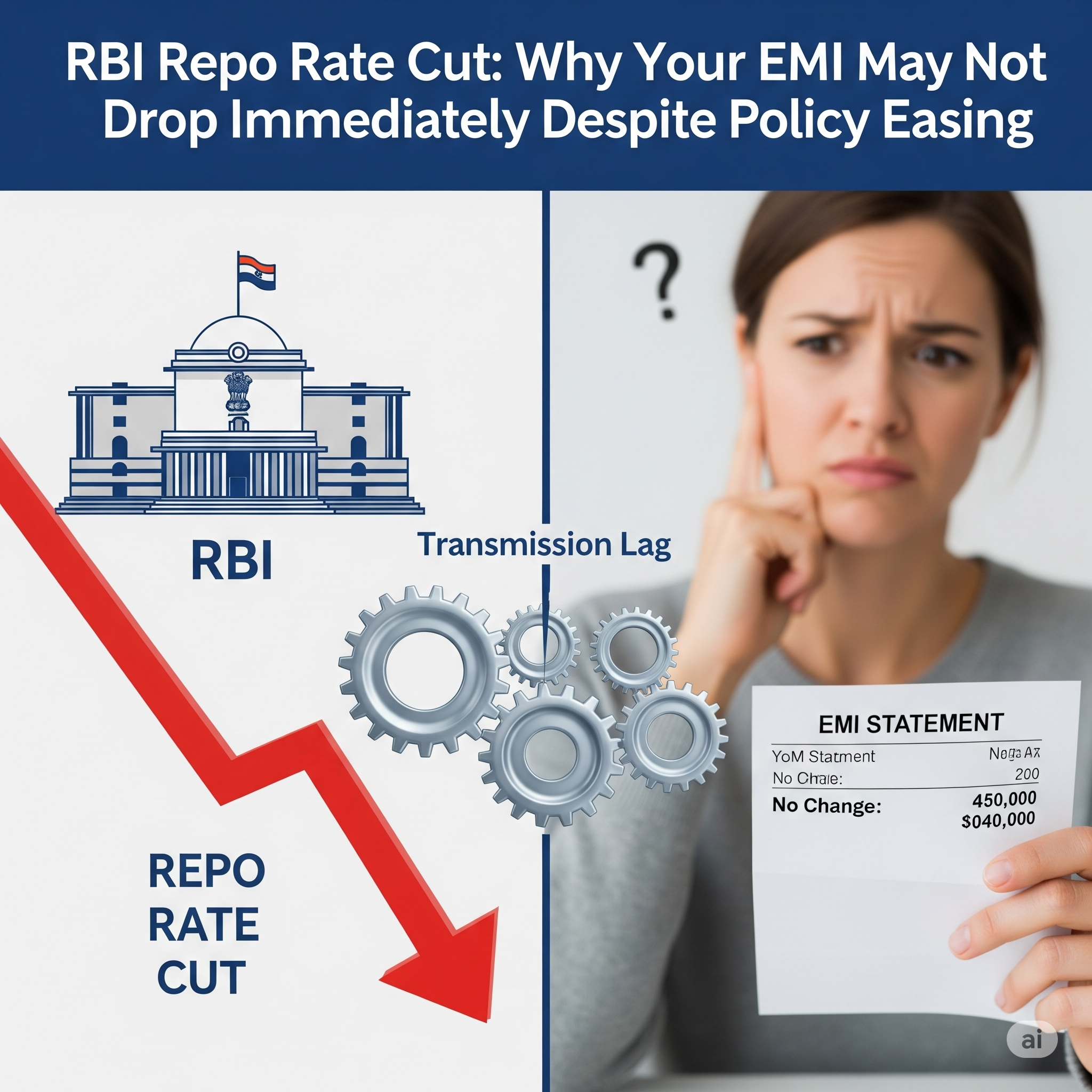 RBI Repo Rate Cut: Why Your EMI May Not Drop Immediately Despite Policy Easing