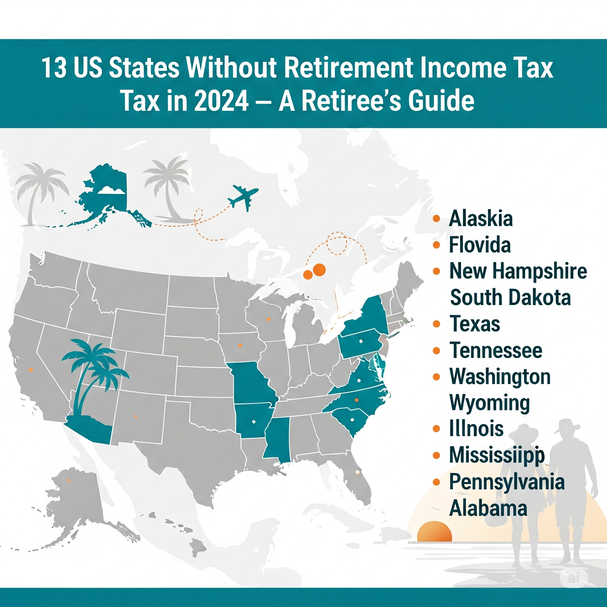 13 US States Without Retirement Income Tax in 2024 – A Retiree’s Guide